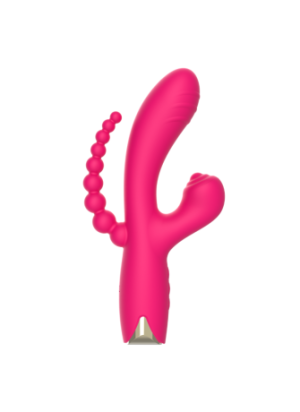 Vibromasseur triple stimulation USB rose Snappy Bunny - WS-NV062CPNK